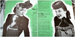 1945 vintage knitting book pattern for hats and handbags accessories. Make your own.